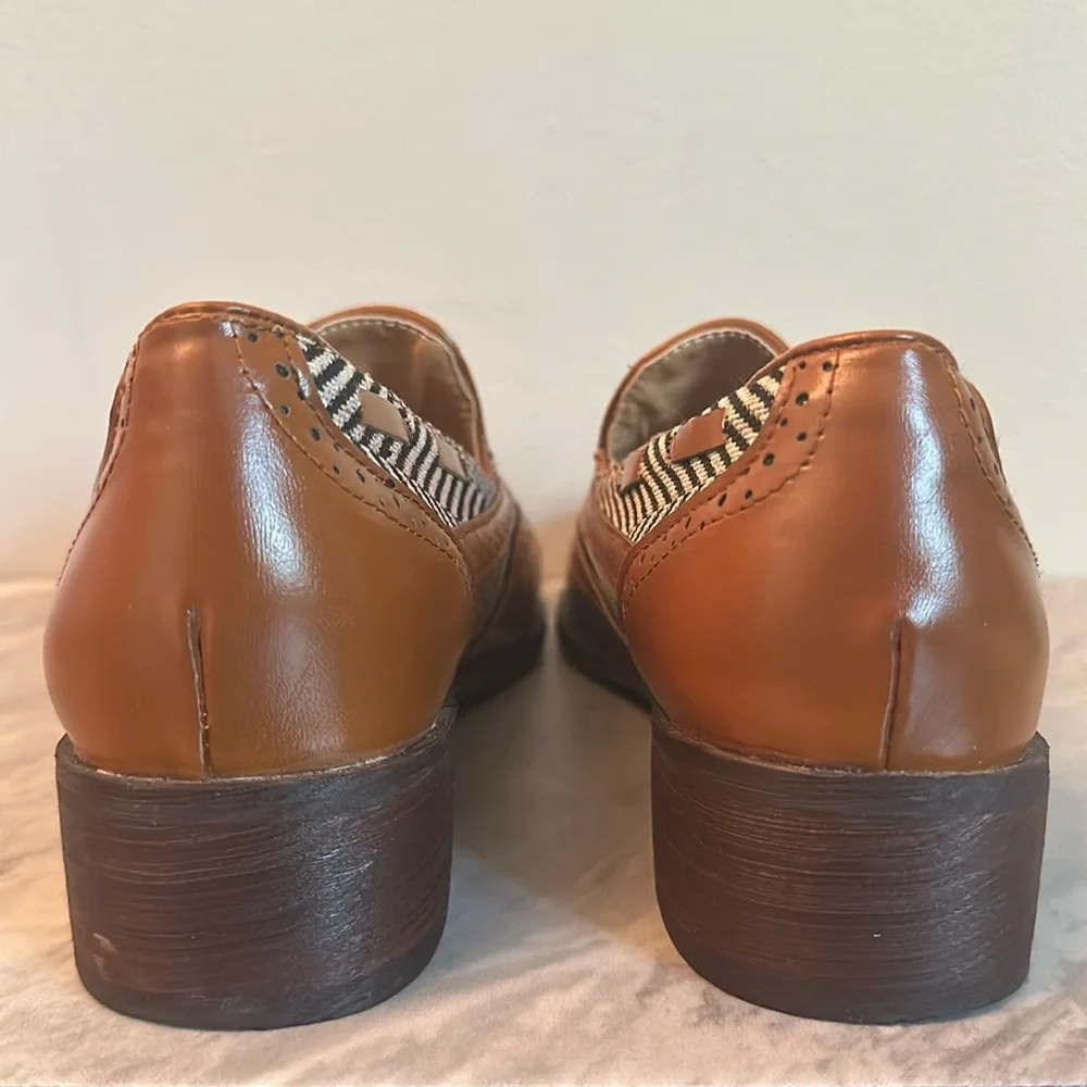 Loafers - brown with herringbone and tassels - Picture 3 of 4